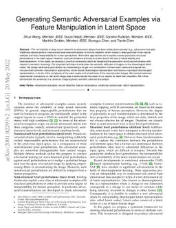 Generating Semantic Adversarial Examples via Feature Manipulation