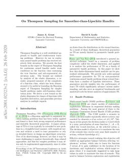 On Thompson Sampling for Smoother-than-Lipschitz Bandits