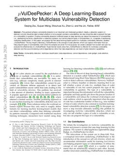 $μ$VulDeePecker: A Deep Learning-Based System for Multiclass
  Vulnerability Detection