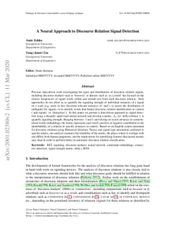 A Neural Approach to Discourse Relation Signal Detection