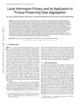 Local Information Privacy and Its Application to Privacy-Preserving Data
  Aggregation