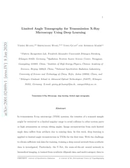 Limited Angle Tomography for Transmission X-Ray Microscopy Using Deep
  Learning