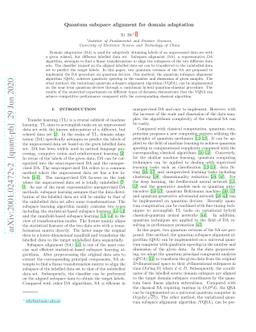 Quantum subspace alignment for domain adaptation