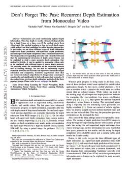 Don't Forget The Past: Recurrent Depth Estimation from Monocular Video