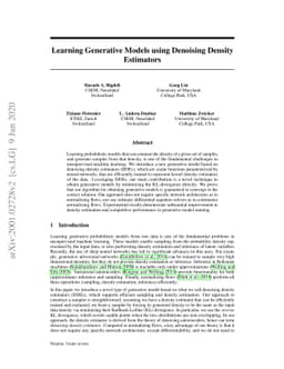 Learning Generative Models using Denoising Density Estimators