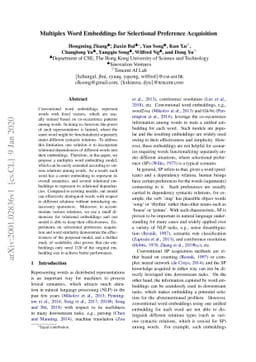 Multiplex Word Embeddings for Selectional Preference Acquisition