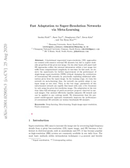 Fast Adaptation to Super-Resolution Networks via Meta-Learning