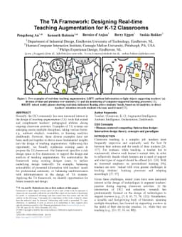 The TA Framework: Designing Real-time Teaching Augmentation for K-12
  Classrooms