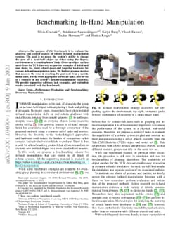 Benchmarking In-Hand Manipulation