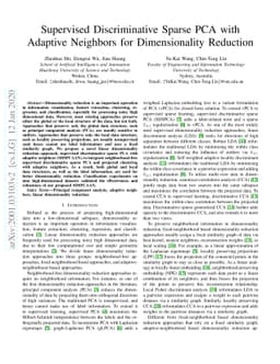 Supervised Discriminative Sparse PCA with Adaptive Neighbors for
  Dimensionality Reduction