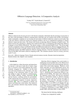 Offensive Language Detection: A Comparative Analysis