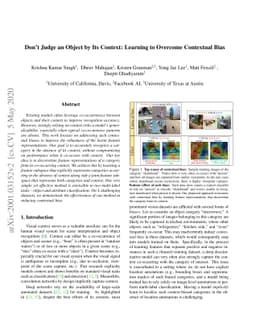 Don't Judge an Object by Its Context: Learning to Overcome Contextual
  Bias
