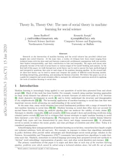 Theory In, Theory Out: The uses of social theory in machine learning for
  social science