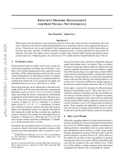 Efficient Memory Management for Deep Neural Net Inference