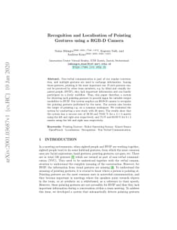 Recognition and Localisation of Pointing Gestures using a RGB-D Camera