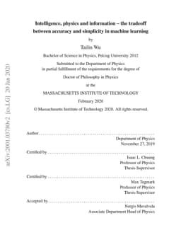 Intelligence, physics and information -- the tradeoff between accuracy
  and simplicity in machine learning