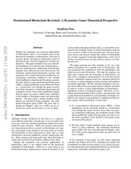 Permissioned Blockchain Revisited: A Byzantine Game-Theoretical
  Perspective