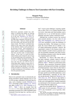 Revisiting Challenges in Data-to-Text Generation with Fact Grounding