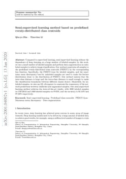 Semi-supervised learning method based on predefined evenly-distributed
  class centroids