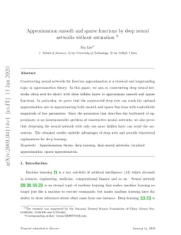Approximation smooth and sparse functions by deep neural networks
  without saturation