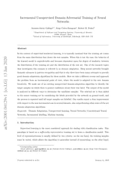 Incremental Unsupervised Domain-Adversarial Training of Neural Networks