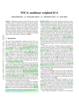 WICA: nonlinear weighted ICA