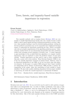 Trees, forests, and impurity-based variable importance