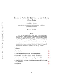 Review of Probability Distributions for Modeling Count Data