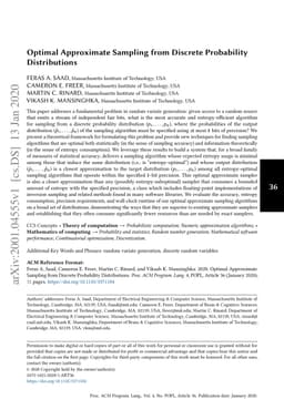Optimal Approximate Sampling from Discrete Probability Distributions