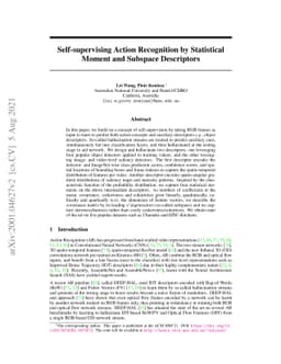 Self-supervising Action Recognition by Statistical Moment and Subspace
  Descriptors