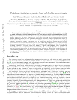 Pedestrian orientation dynamics from high-fidelity measurements