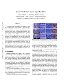 Learned Multi-View Texture Super-Resolution