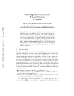 Knowledge Representations in Technical Systems -- A Taxonomy