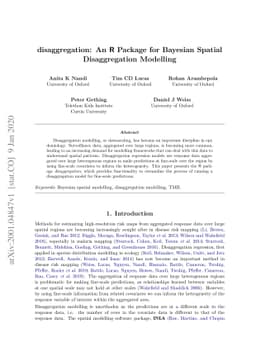 disaggregation: An R Package for Bayesian Spatial Disaggregation
  Modelling