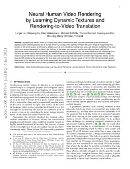 Neural Human Video Rendering by Learning Dynamic Textures and
  Rendering-to-Video Translation