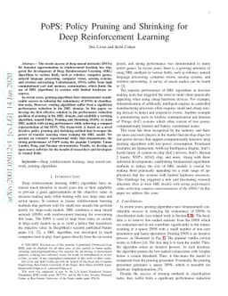 PoPS: Policy Pruning and Shrinking for Deep Reinforcement Learning