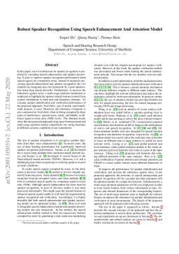 Robust Speaker Recognition Using Speech Enhancement And Attention Model