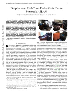 DeepFactors: Real-Time Probabilistic Dense Monocular SLAM