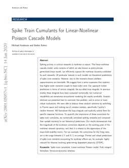 Spike Train Cumulants for Linear-Nonlinear Poisson Cascade Models