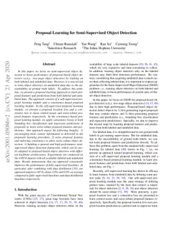 Proposal Learning for Semi-Supervised Object Detection