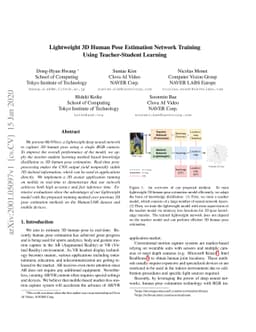 Lightweight 3D Human Pose Estimation Network Training Using
  Teacher-Student Learning