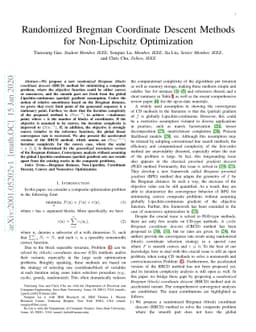 Randomized Bregman Coordinate Descent Methods for Non-Lipschitz
  Optimization