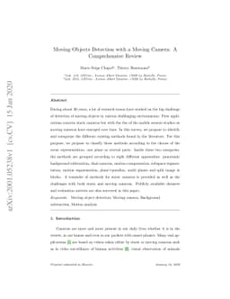 Moving Objects Detection with a Moving Camera: A Comprehensive Review