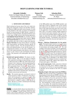 Deep Learning for MIR Tutorial