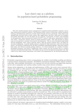 Lazy object copy as a platform for population-based probabilistic
  programming