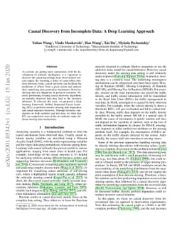 Causal Discovery from Incomplete Data: A Deep Learning Approach