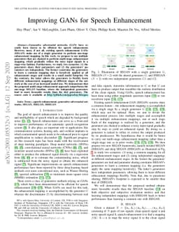 Improving GANs for Speech Enhancement