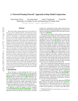 A "Network Pruning Network" Approach to Deep Model Compression