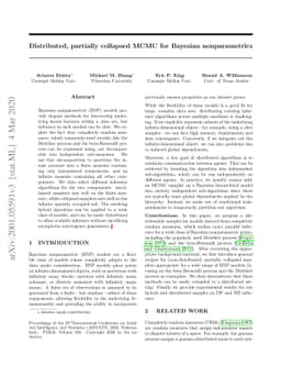 Distributed, partially collapsed MCMC for Bayesian Nonparametrics