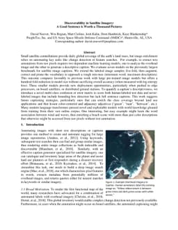 Discoverability in Satellite Imagery: A Good Sentence is Worth a
  Thousand Pictures